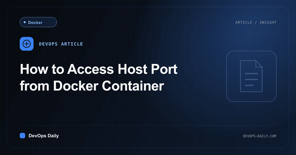 How to Access Host Port from Docker Container